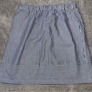 J. Crew Women’s Striped Blue and White Skirt - Size 16